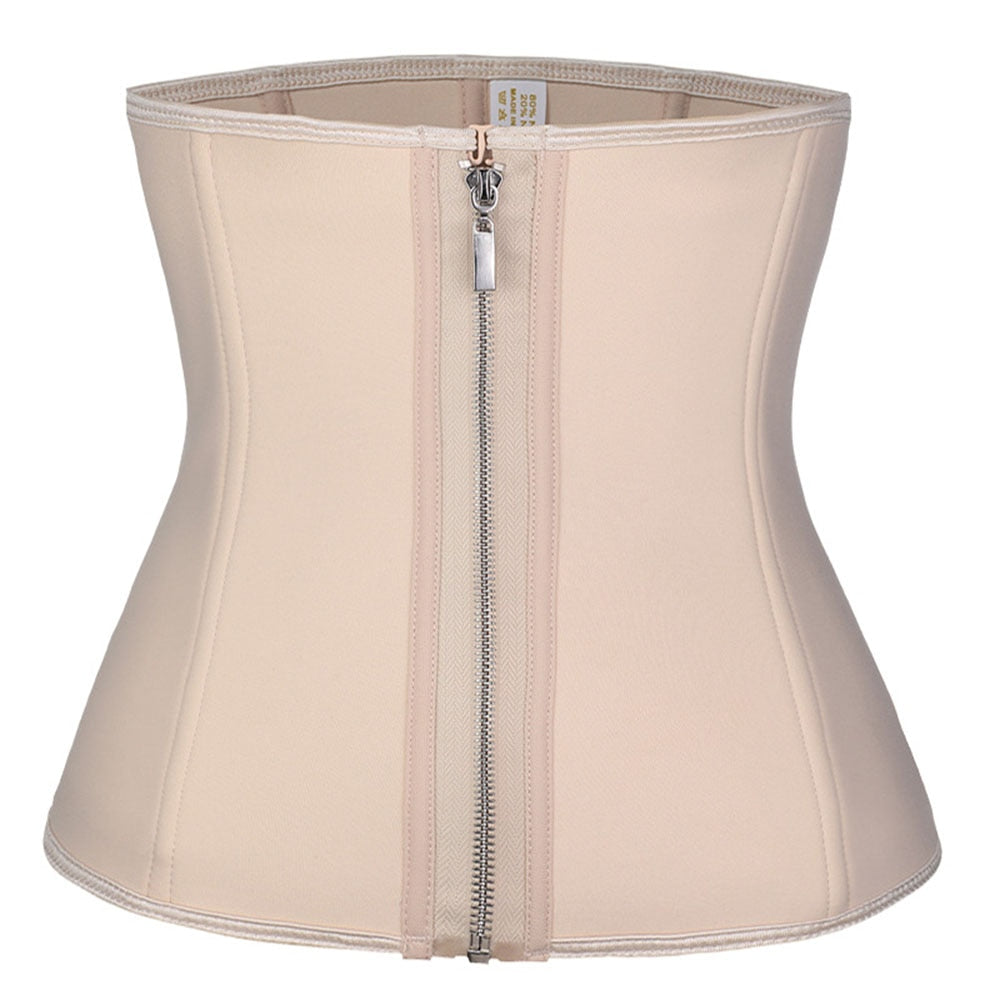  BybAgs Waist Trainer Steel Boned Body Shaper with Ice Silk  Fabric and Memory Cartilage Belly wrap Belly wrap (Color : Beige+Beige,  Size : Large) : Clothing, Shoes & Jewelry